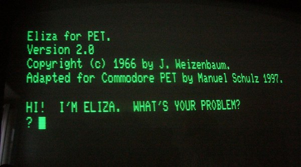 ELIZA adapted for the Commodore PET in 1997