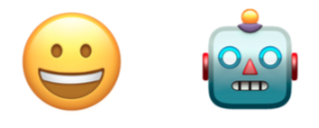 Human and robot emojis