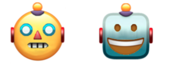 Human and robot emojis with mixed features