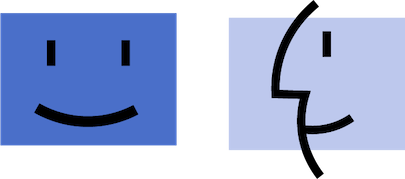 Deconstructed Finder icon faces