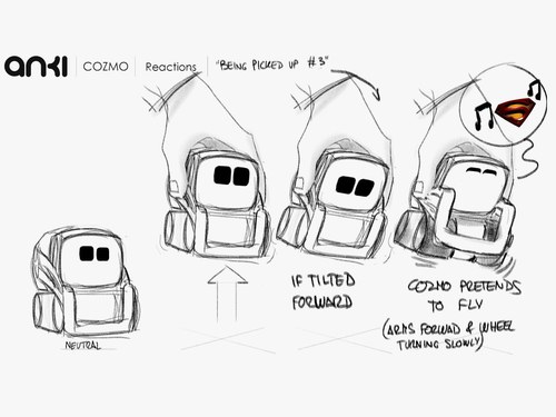 Storyboard for Cozmo’s reactions to being picked up