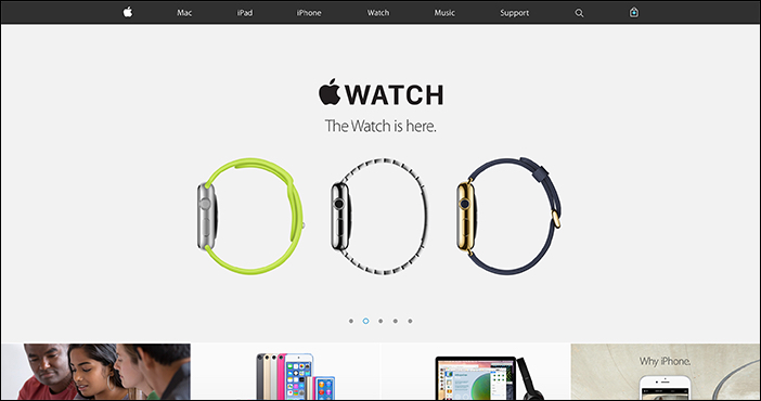 Apple’s home page in 2015
